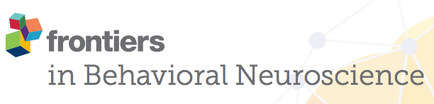 Cover of Frontiers in Behavioral Neuroscience, featuring study using the protocol.