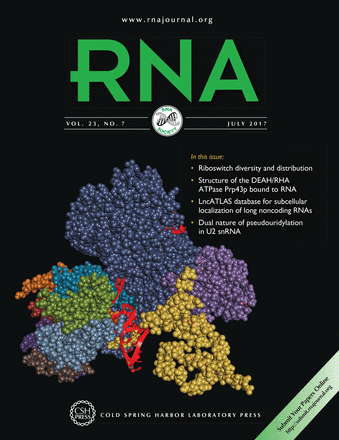 Cover of RNA, featuring study using the protocol.