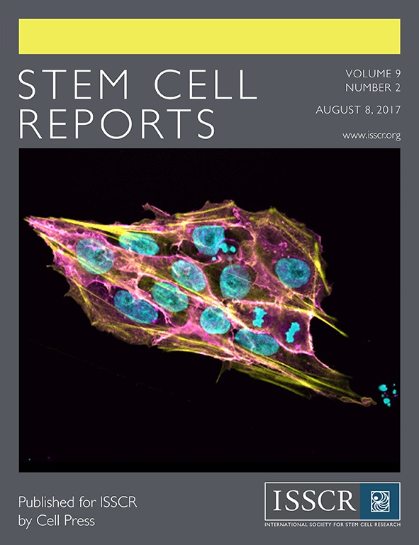 Cover of Stem Cell Reports, featuring study using the protocol.