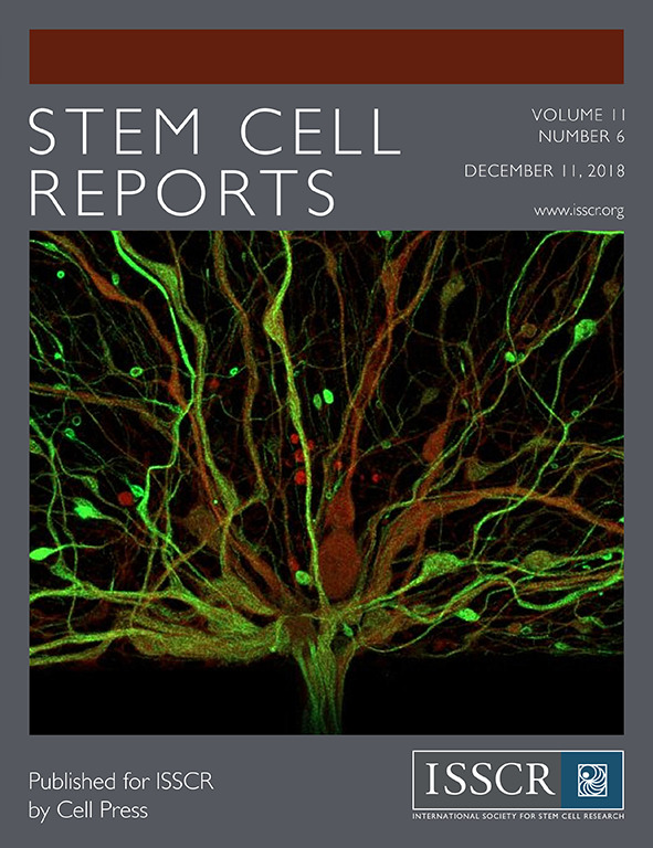 Cover of Stem Cell Reports, featuring study using the protocol.