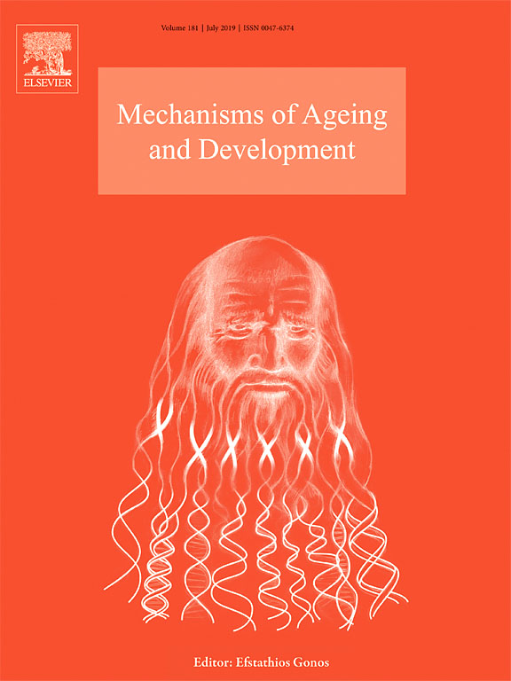 Cover of Mechanisms of Ageing and Development, featuring study using the protocol.
