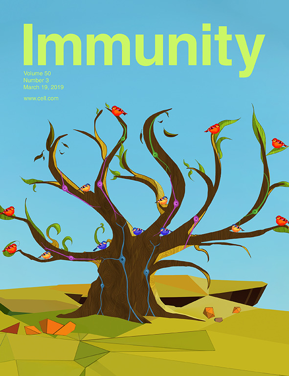 Cover of Immunity, featuring study using the protocol.