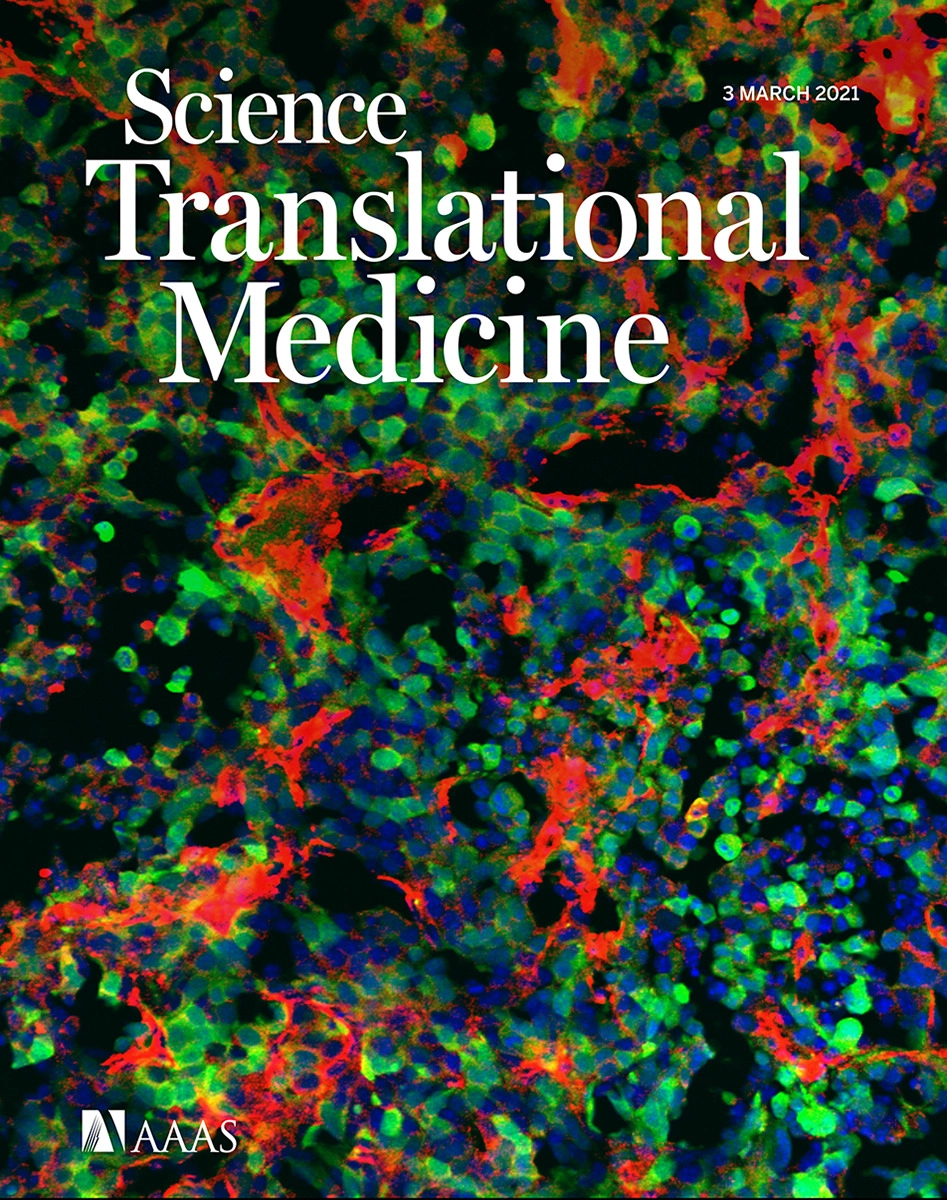 Cover of Science Translational Medicine, featuring study using the protocol.